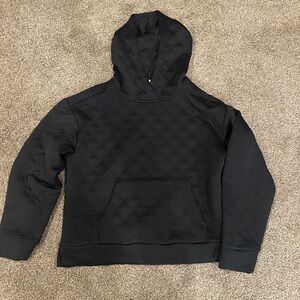 Black Quilted Hoodie